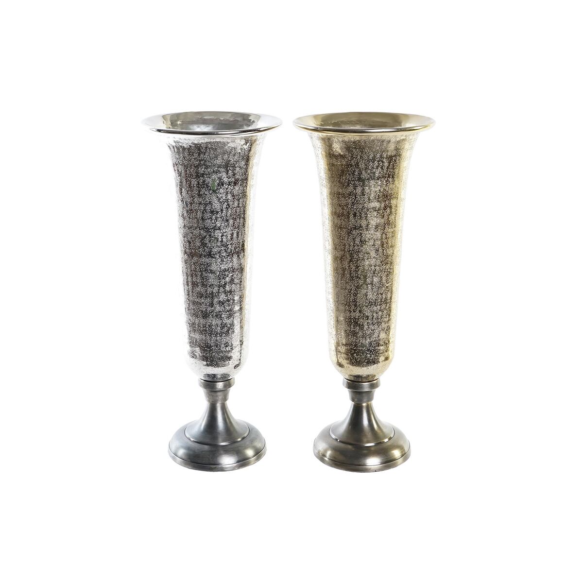 Vaso Dkd Home Decor 20 X 20 X 51 Cm Argentato Dorato Alluminio Moderno (2 Unità)