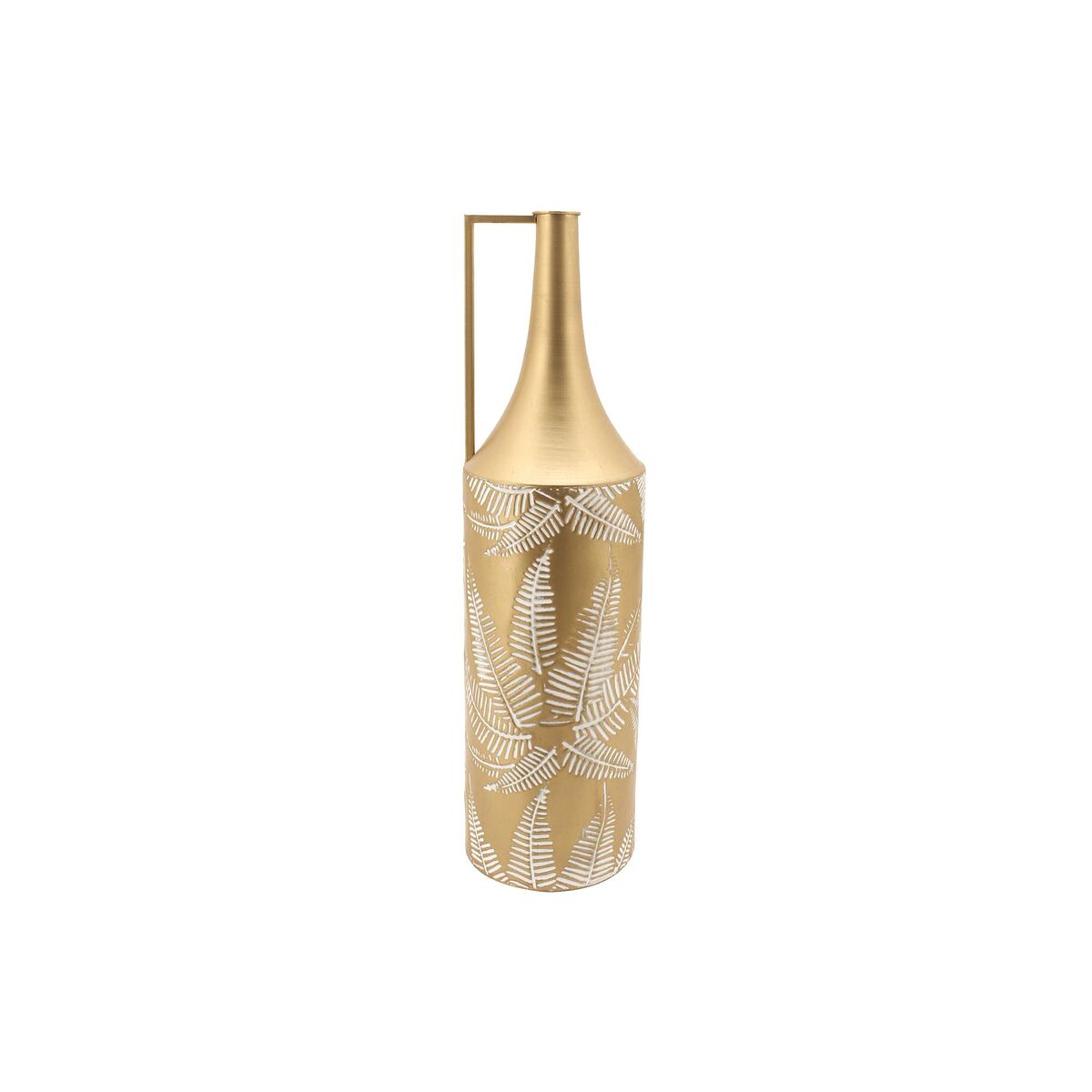 Vaso Dkd Home Decor Dorato Metallo Crema Tropicale Foglia Della Pianta (21 X 21 X 81 Cm)