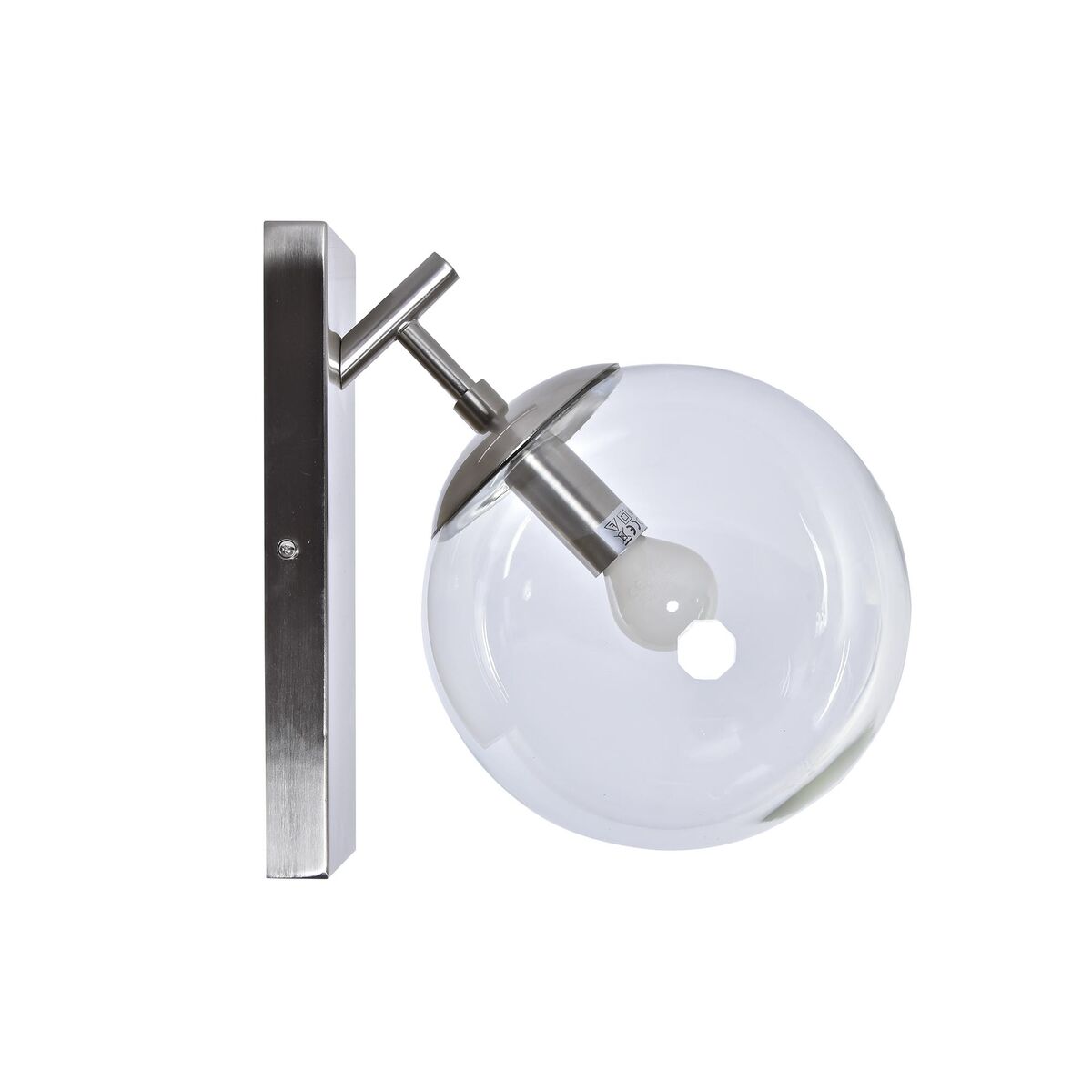 Lampada Da Parete Dkd Home Decor 25w Cristallo Argentato Metallo 220 V (20 X 25 X 27 Cm)
