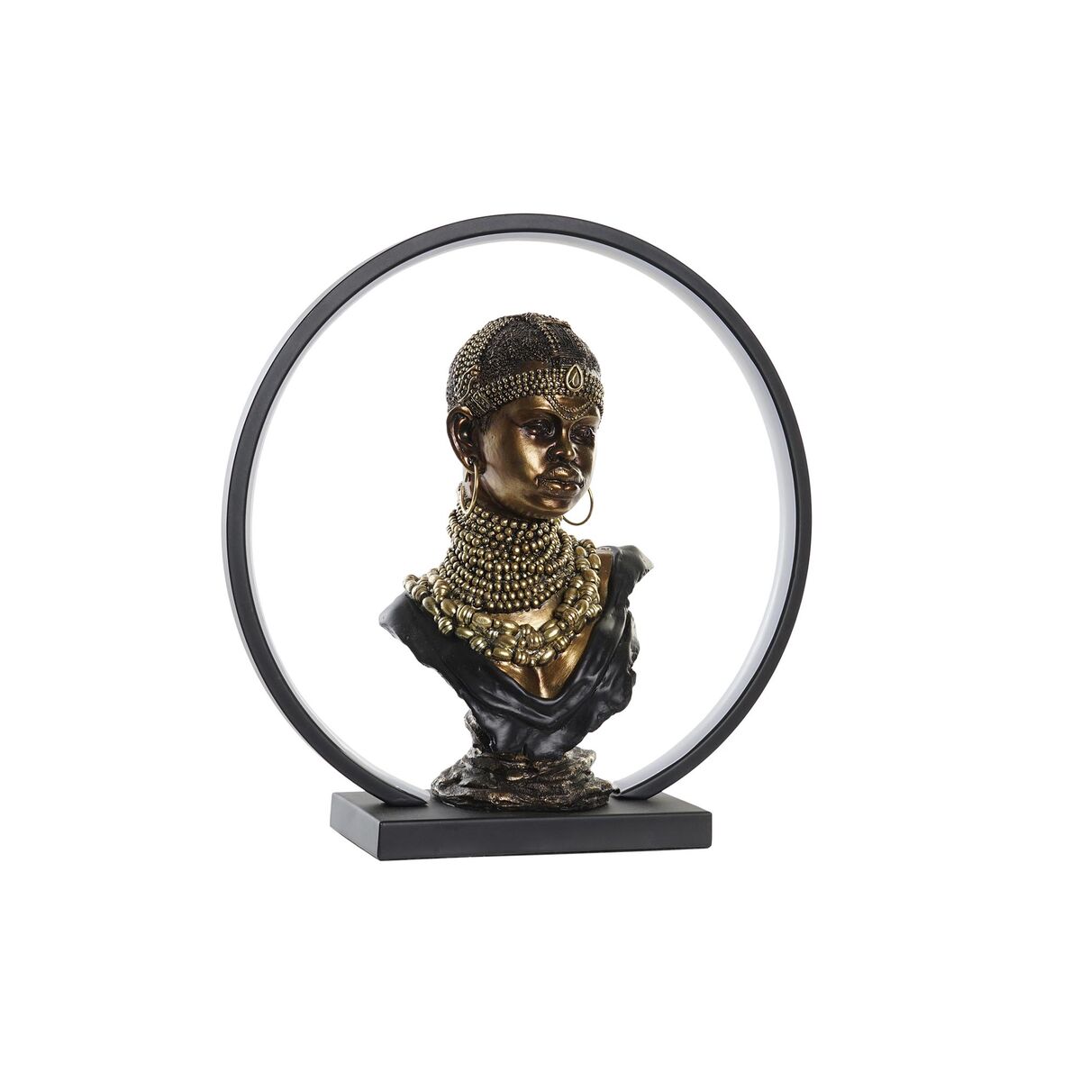 Decorazione Luminosa Dkd Home Decor Resina Africana (35,5 X 11 X 36 Cm)