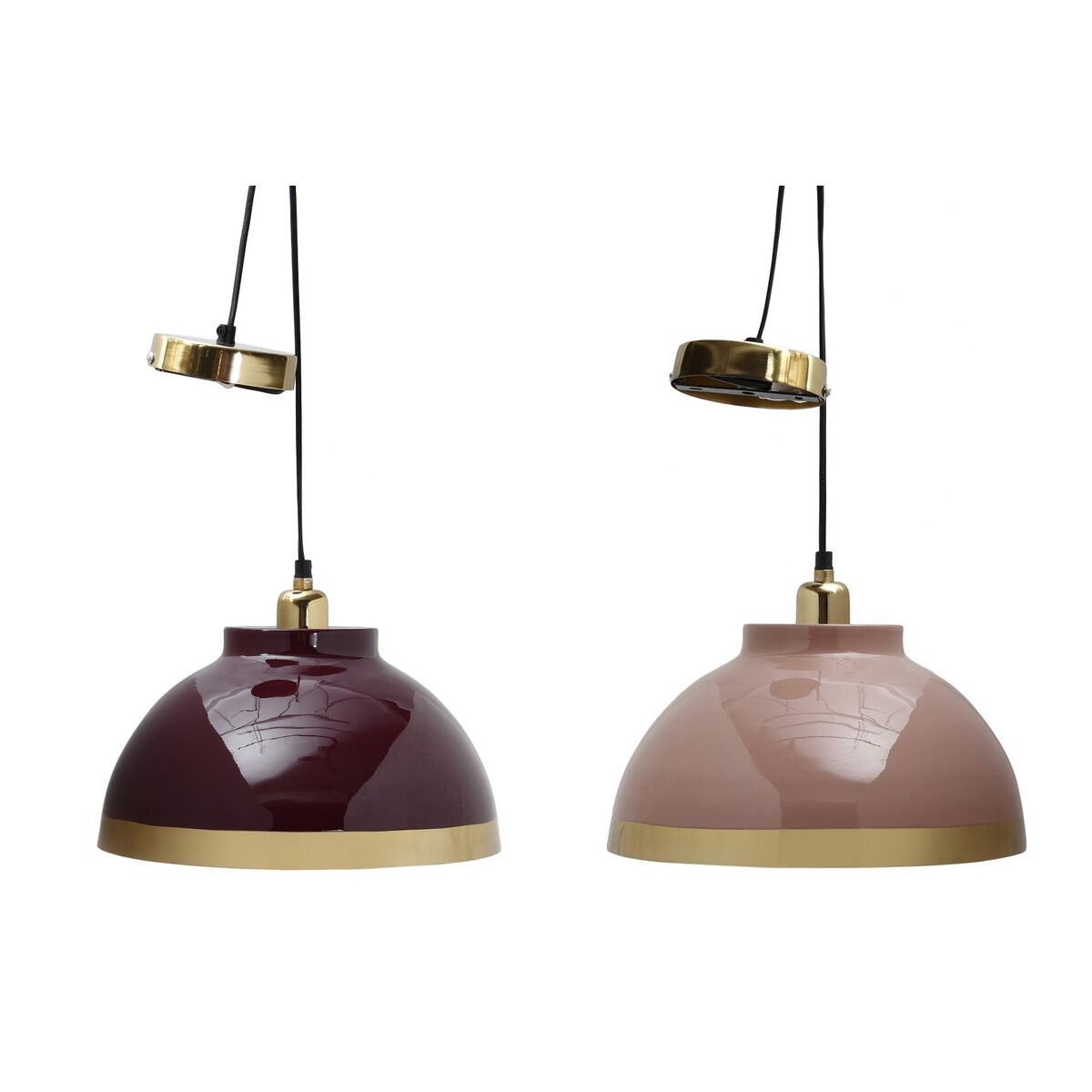Lampadario Dkd Home Decor 33 X 33 X 24 Cm Rosa Metallo Lilla 50 W (2 Unità)