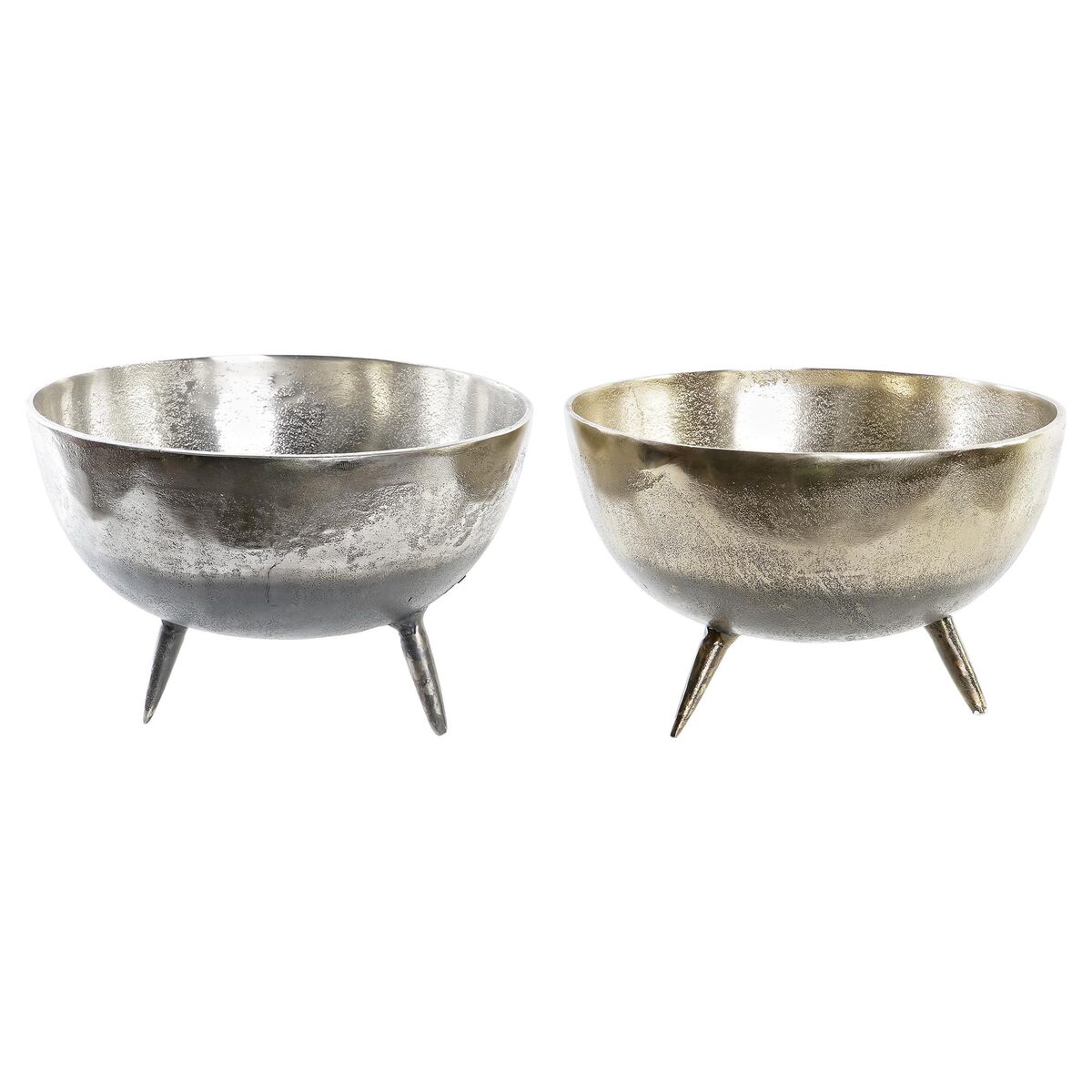 Centrotavola Dkd Home Decor Dorato Argentato Alluminio 31 X 31 X 19,5 Cm (2 Unità)