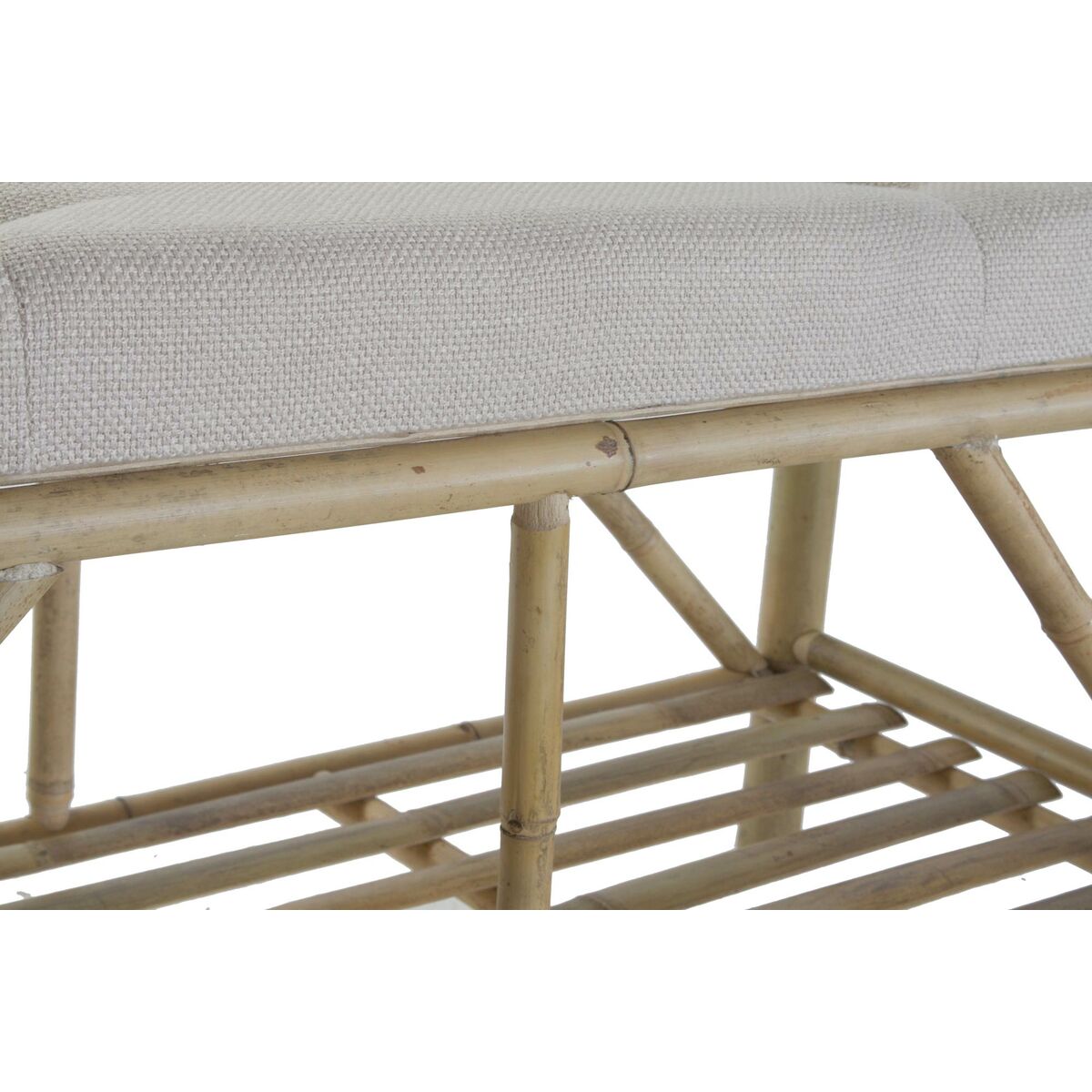 Panca Dkd Home Decor Naturale Beige Marrone Cotone Bambù (100 X 44 X 55 Cm) - Image 3