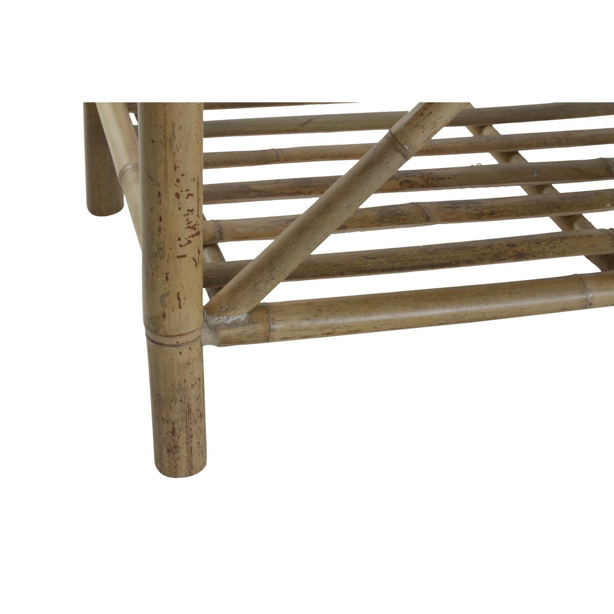 Panca Dkd Home Decor Naturale Beige Marrone Cotone Bambù (100 X 44 X 55 Cm) - Image 4