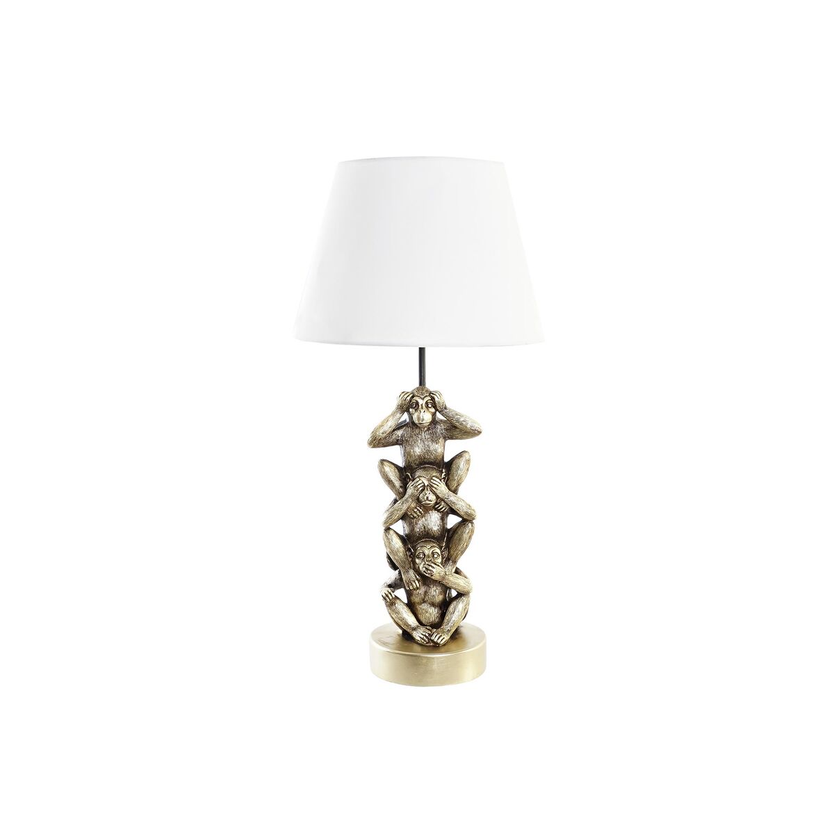 Lampada Da Tavolo Dkd Home Decor Dorato Bianco Coloniale 220 V 50 W Scimmia (30 X 30 X 61 Cm)