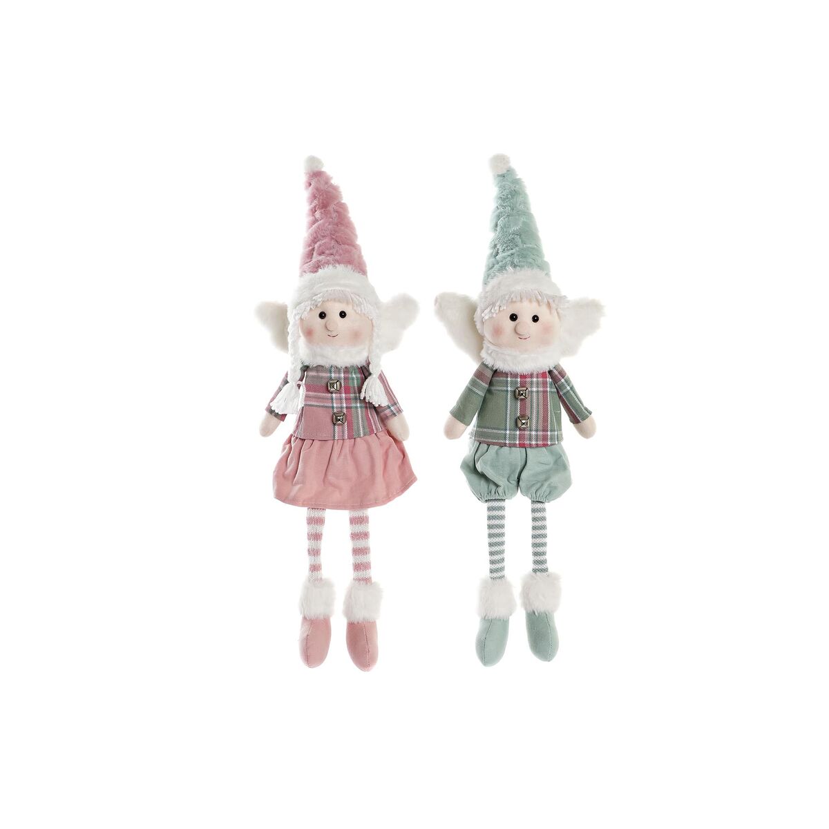 Statua Decorativa Dkd Home Decor Natale Fata Poliestere Angelo (15 X 10 X 53 Cm) (2 Unità)