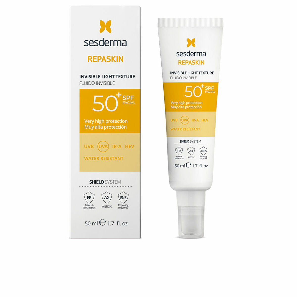 Protezione Solare Viso Sesderma Repaskin Bianco Fluido Invisible