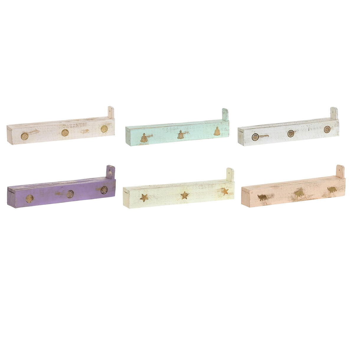 Bruciatore Di Essenze Home Esprit Legno 24 X 4 X 6 Cm (12 Pezzi) (6 Unità)