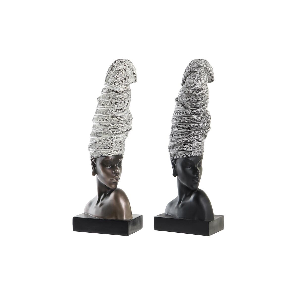 Statua Decorativa Dkd Home Decor Resina Africana (15,5 X 13,5 X 42 Cm) (2 Unità)