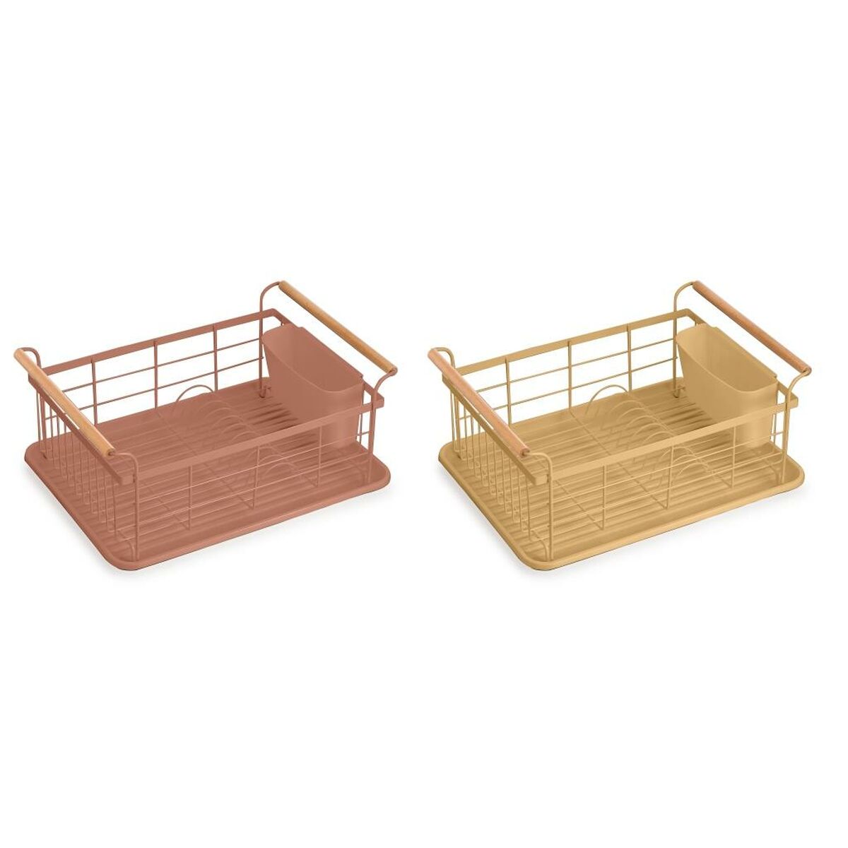Scolapiatti Dkd Home Decor Metallo Terracotta Giallo Polipropilene (44 X 32 X 20 Cm)