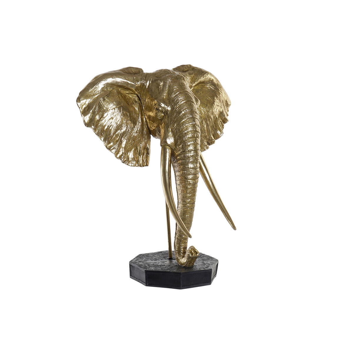Statua Decorativa Dkd Home Decor Nero Dorato Elefante Orientale 60 X 36 X 73 cm