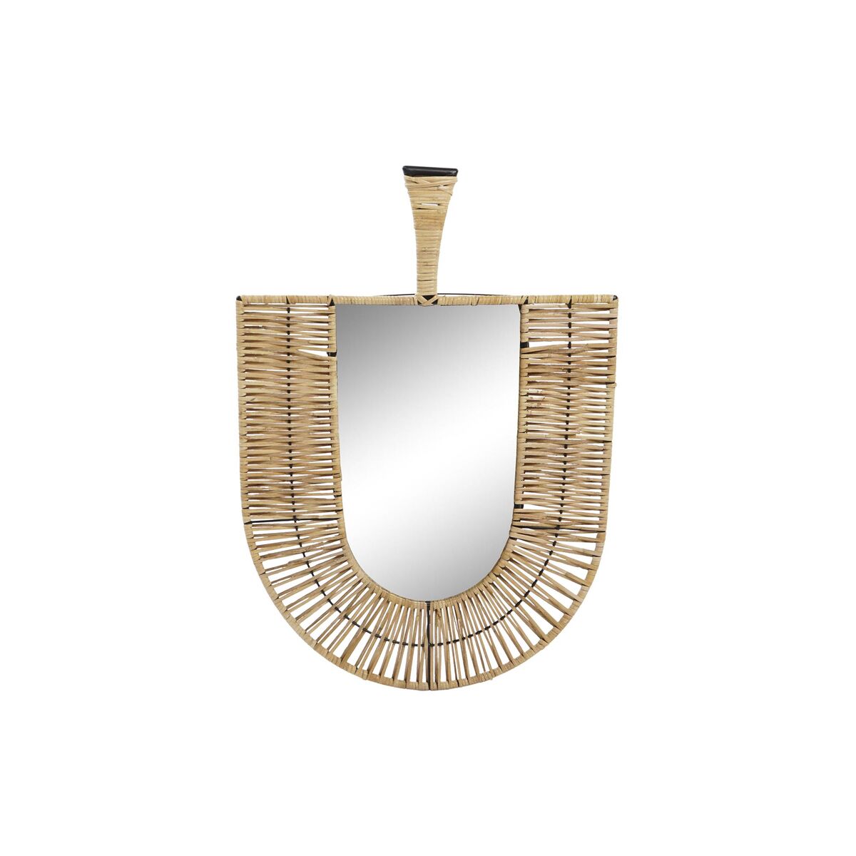 Specchio Da Parete Dkd Home Decor Marrone Naturale Ventaglio Tropicale 50 X 2,5 X 72 Cm 52 X 2,5 X 72 cm
