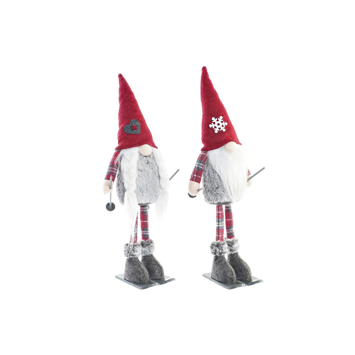 Statua Decorativa Dkd Home Decor Natale Gnomo Poliestere (16 X 12 X 46 Cm) (2 Unità)