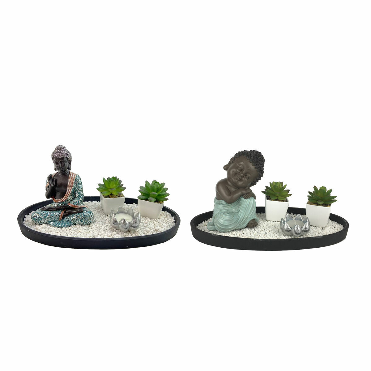 Statua Decorativa Dkd Home Decor 32 X 16,5 X 15,5 Cm Orientale Giardino (2 Unità)