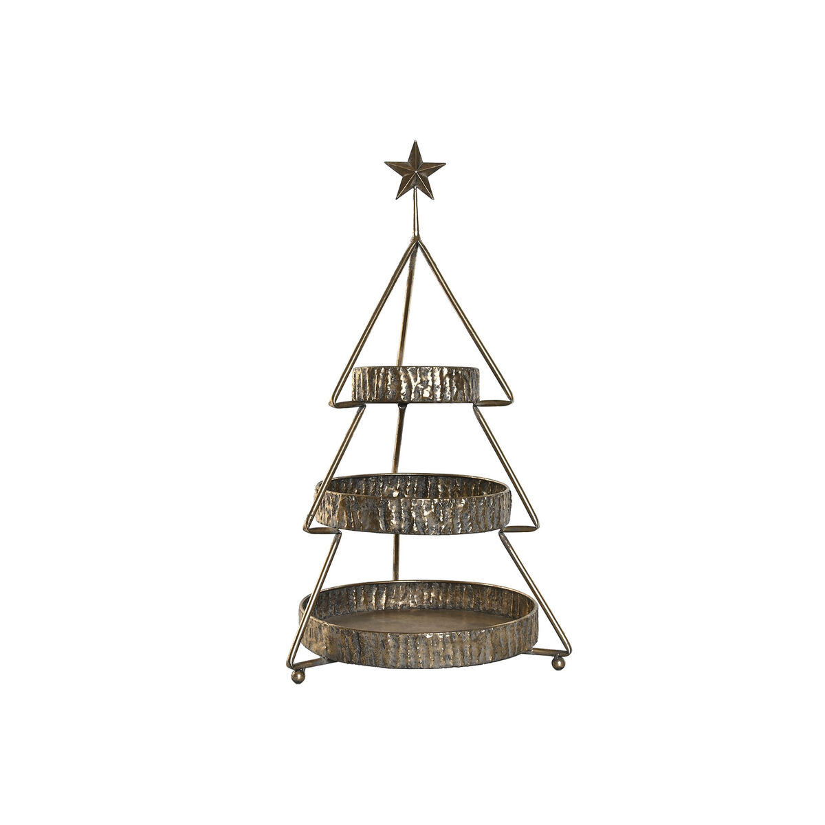 Portafrutta Home Esprit Dorato Metallo 43 X 43 X 79 Cm Albero Di Natale