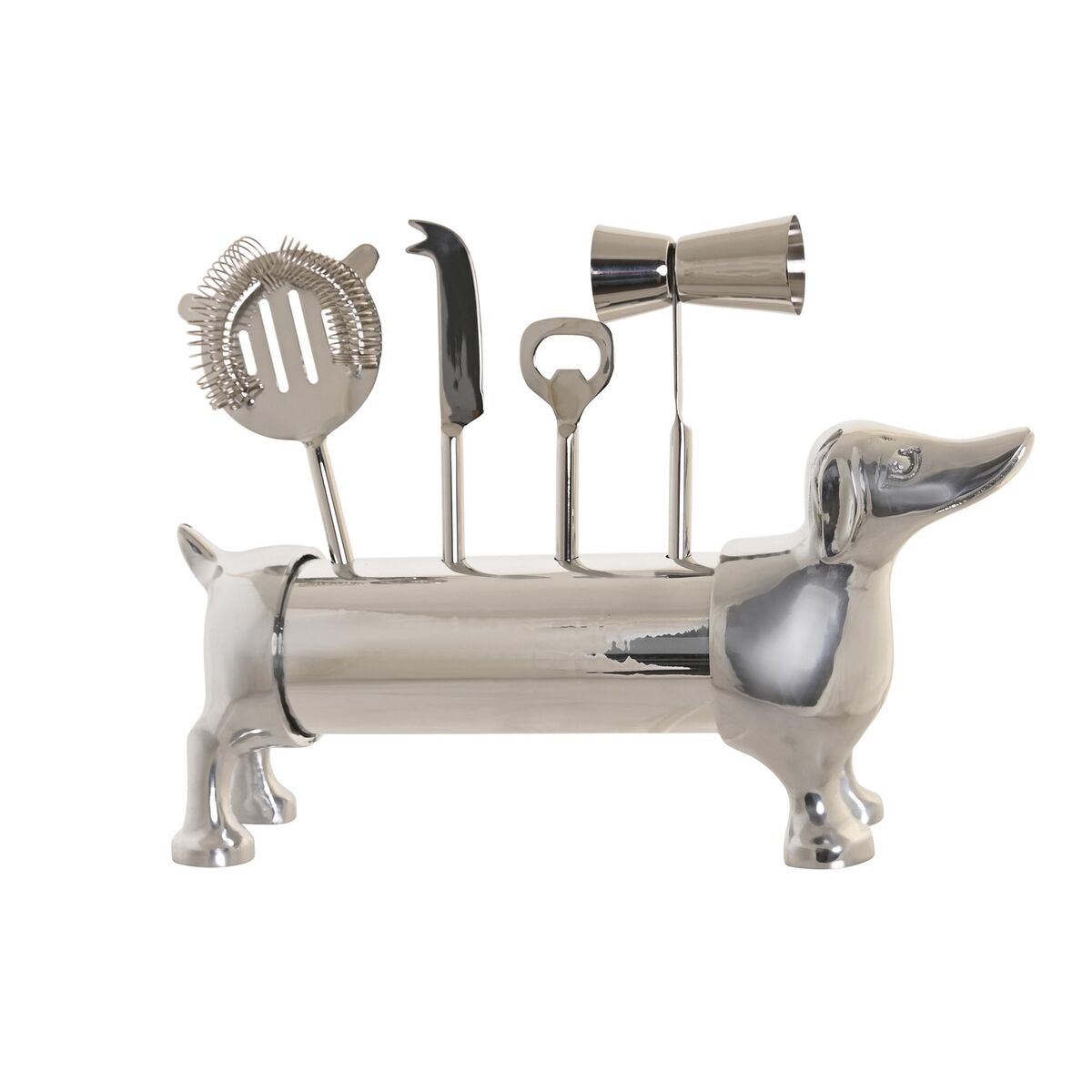 Set Da Cocktail Dkd Home Decor 37 X 9 X 18 Cm Argentato Acciaio Inossidabile