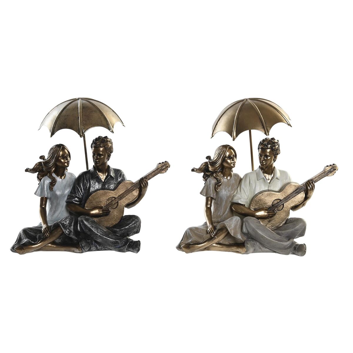 Statua Decorativa Dkd Home Decor 18 X 11 X 12,5 Cm 18 X 11 X 17 Cm Multicolore Coppia (2 Unità)