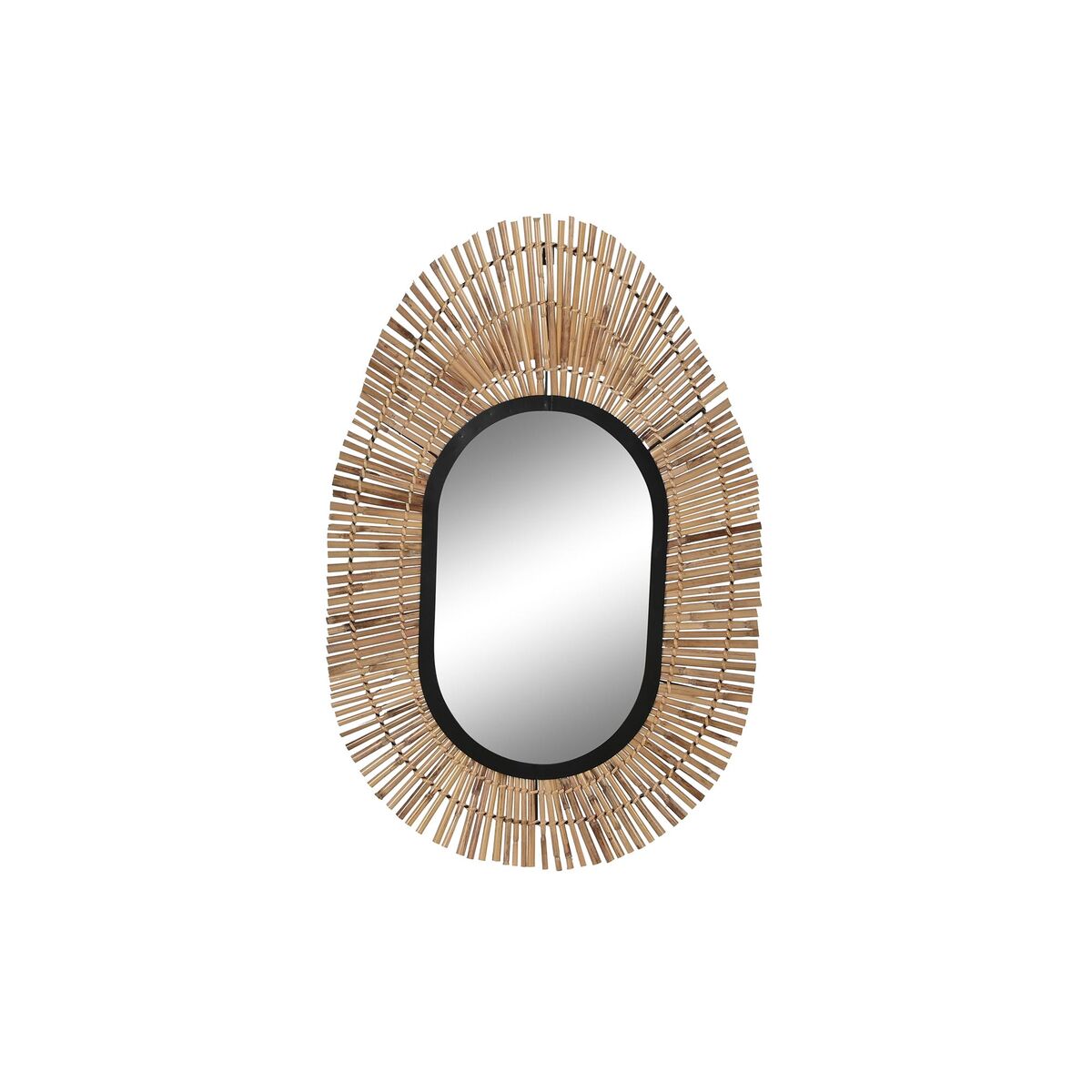 Specchio Da Parete Dkd Home Decor Nero Naturale Bali 63 X 1,5 X 92 cm
