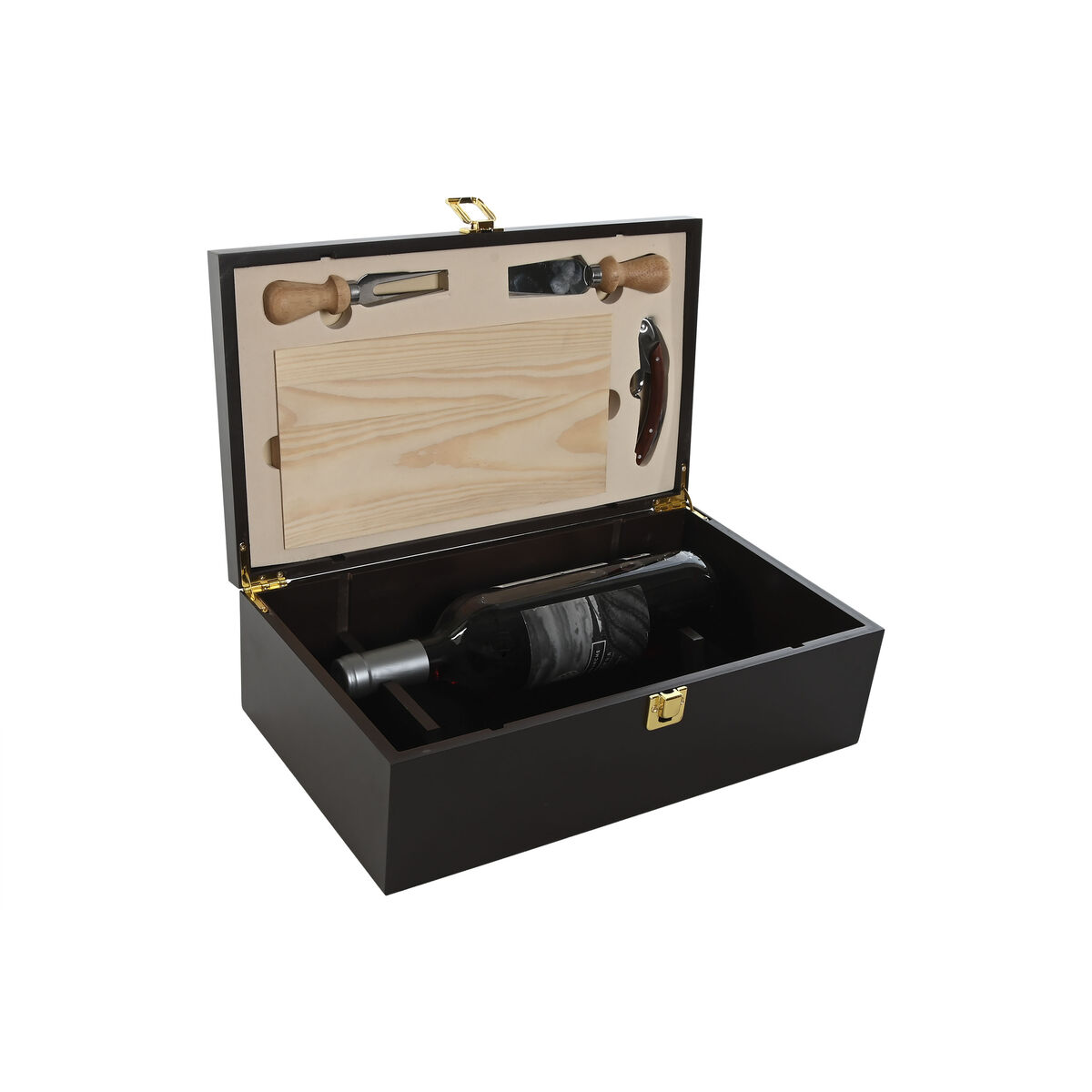 Set Di Accessori Per Il Vino Home Esprit Marrone Scuro Legno Mdf 36 X 21 X 12 cm