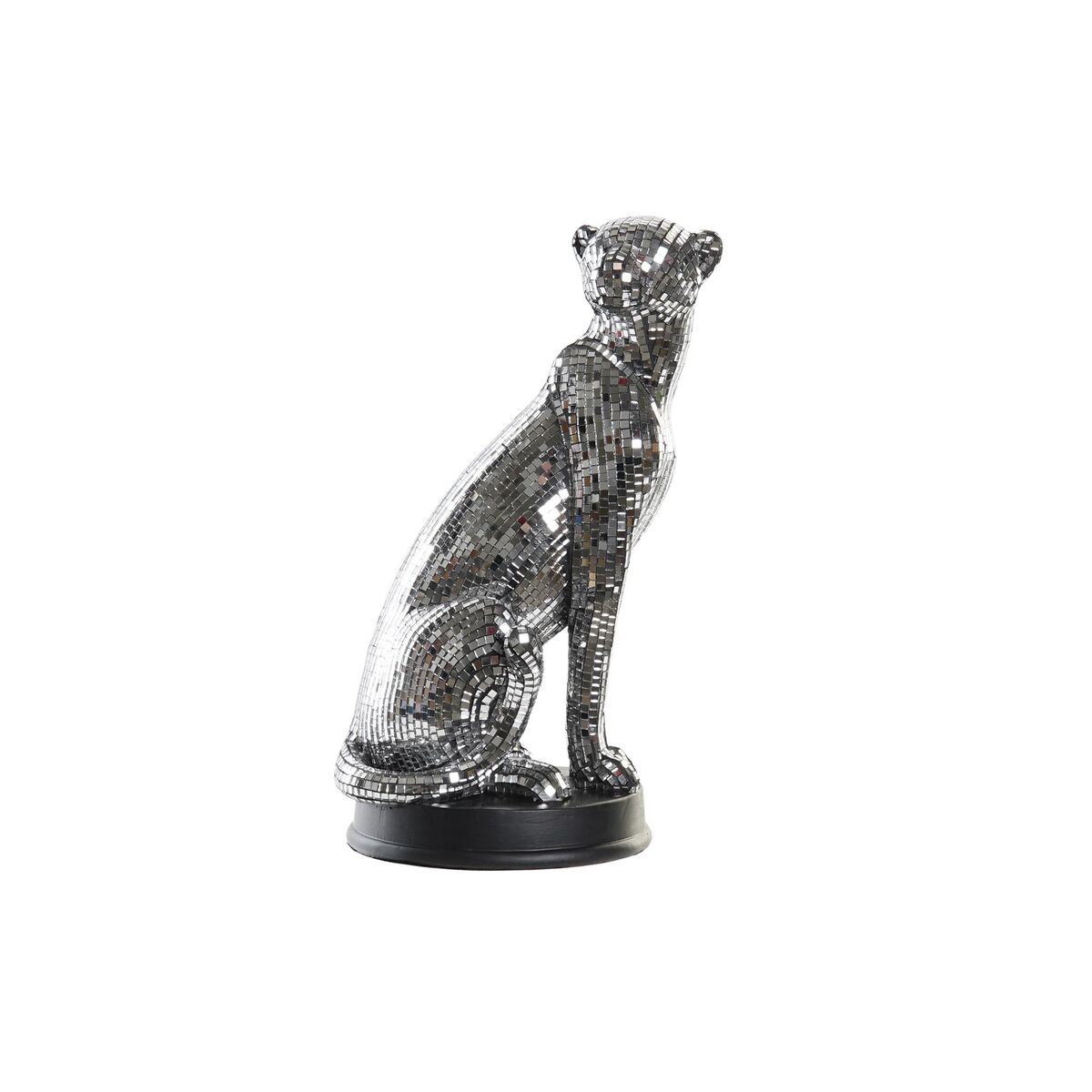 Statua Decorativa Dkd Home Decor Argentato Leopardo Resina (19,5 X 16 X 31,5 Cm)