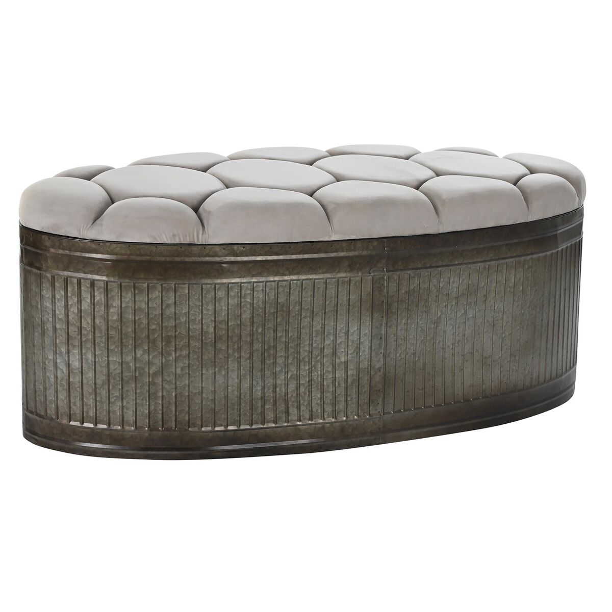 Panca Dkd Home Decor   Beige Metallo Poliestere Marrone Scuro (121 X 44 X 47,5 Cm)