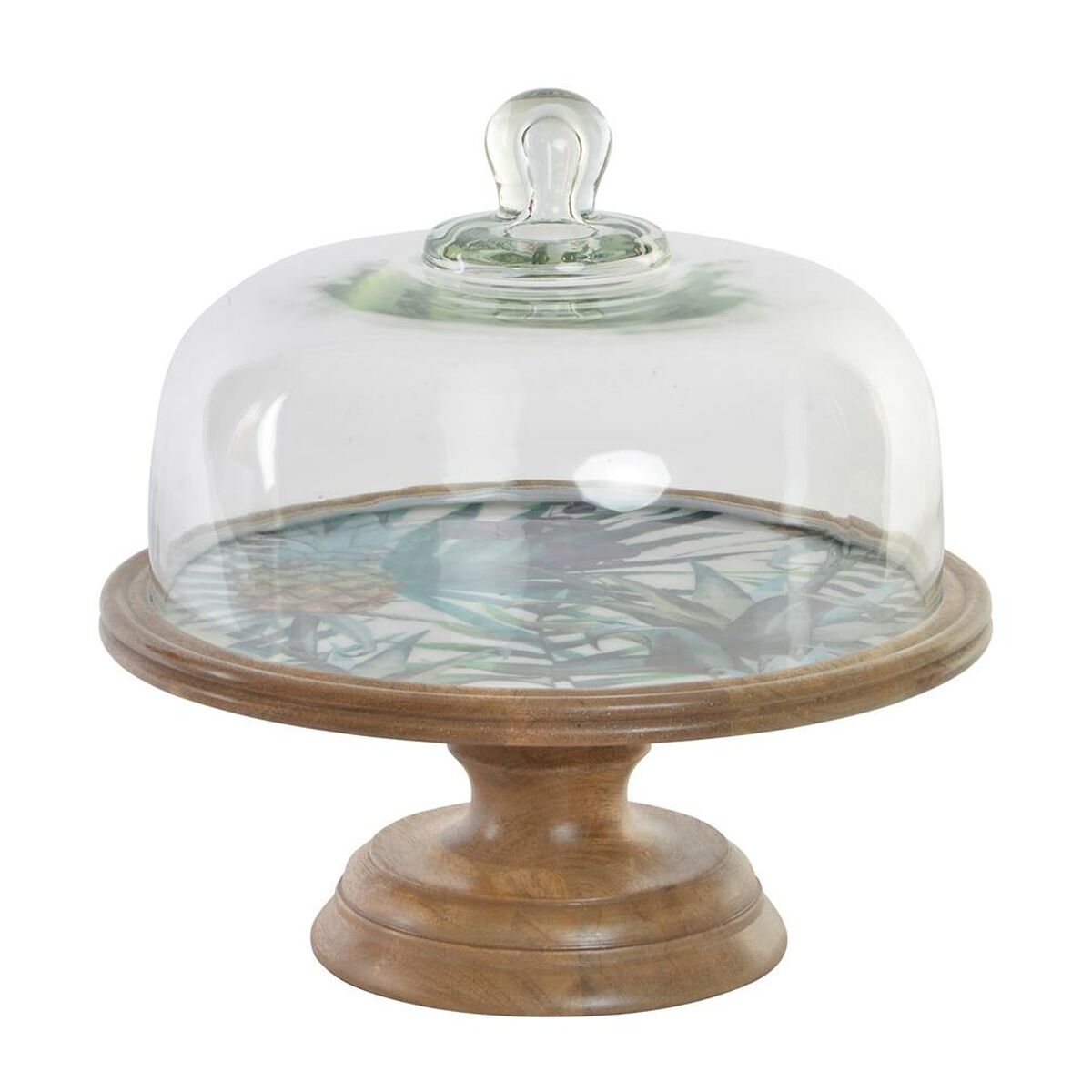 Vassoio Per Aperitivi Dkd Home Decor Cristallo Naturale Verde Legno Di Mango Tropicale (30 X 30 X 33 Cm)