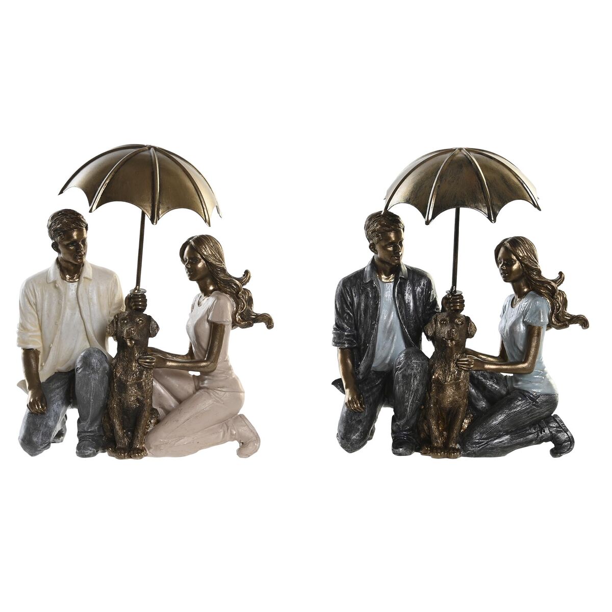 Statua Decorativa Dkd Home Decor 15,5 X 8,5 X 14,5 Cm 15,5 X 8,5 X 19 Cm Multicolore Coppia (2 Unità)