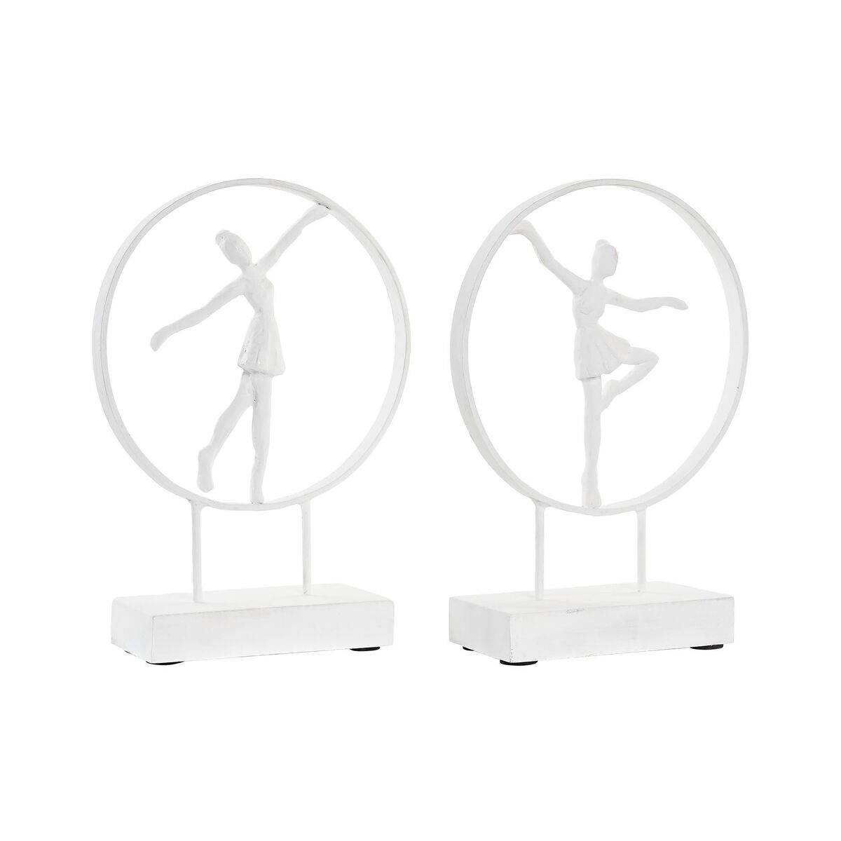 Statua Decorativa Dkd Home Decor 23 X 9 X 33 Cm Bianco Ballerina Classica (2 Unità)