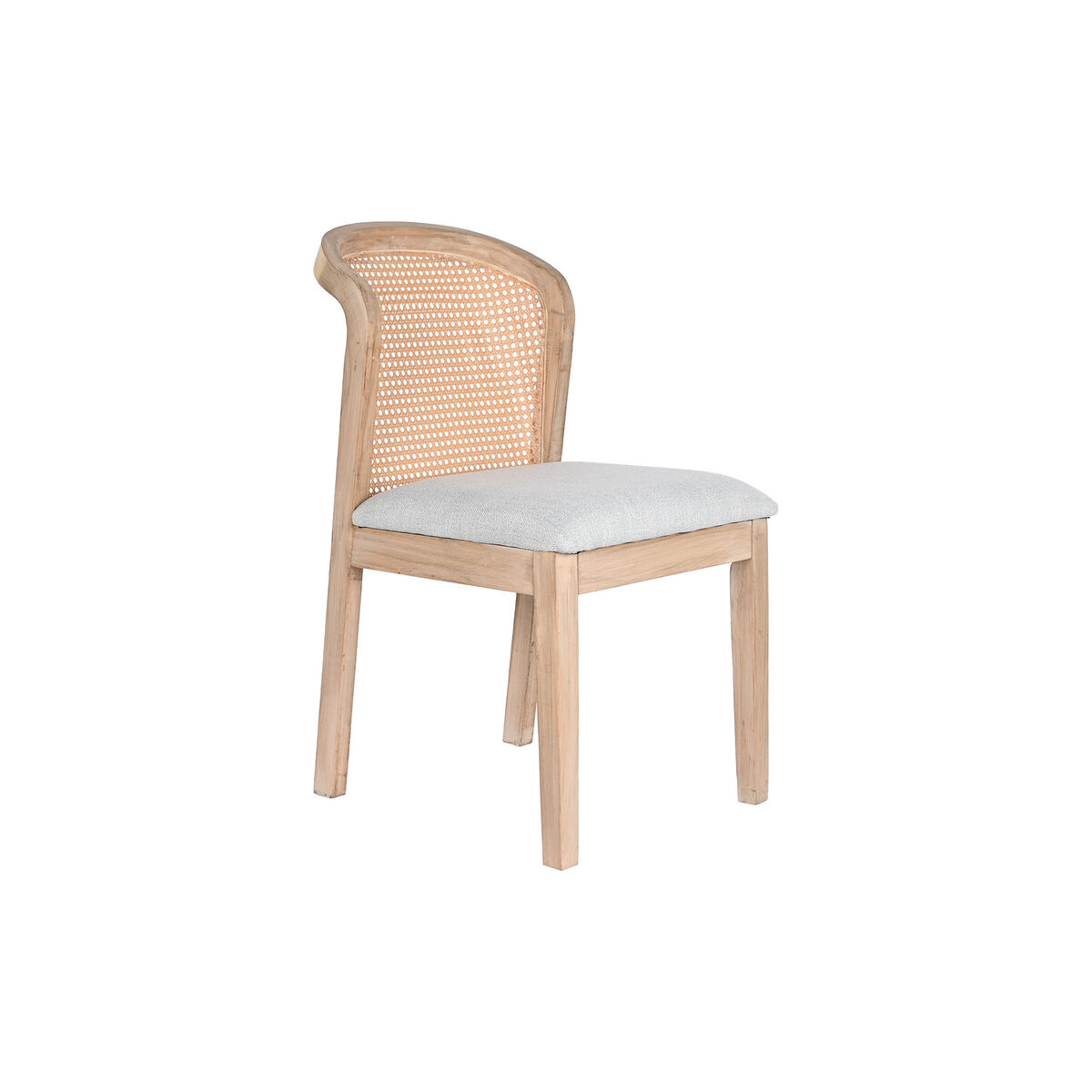 Sedia Da Sala Da Pranzo Dkd Home Decor Abete Poliestere Grigio Chiaro (46 X 61 X 86 Cm)