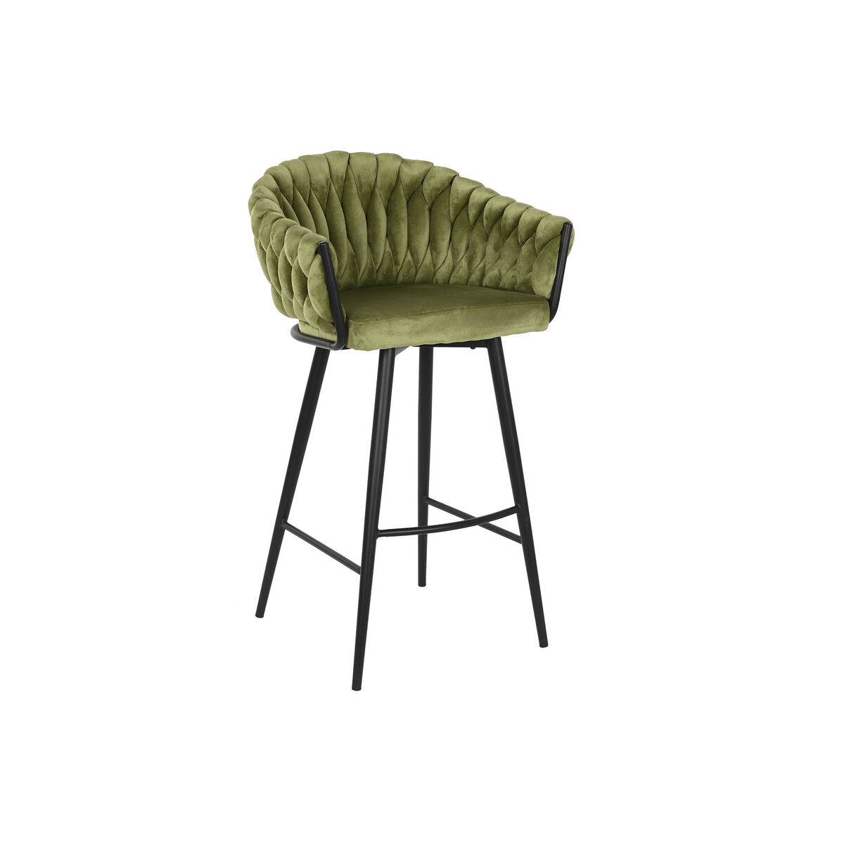 Sgabello Dkd Home Decor Nero Verde Velluto Metallo 61 X 52 X 101 cm