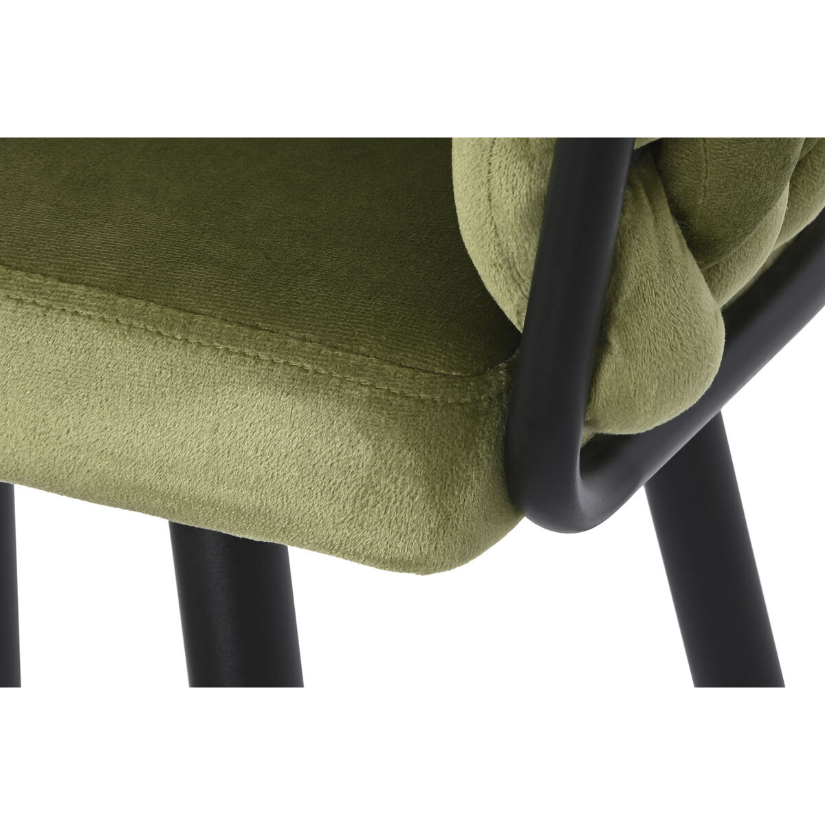Sgabello Dkd Home Decor Nero Verde Velluto Metallo 61 X 52 X 101 cm - Image 3