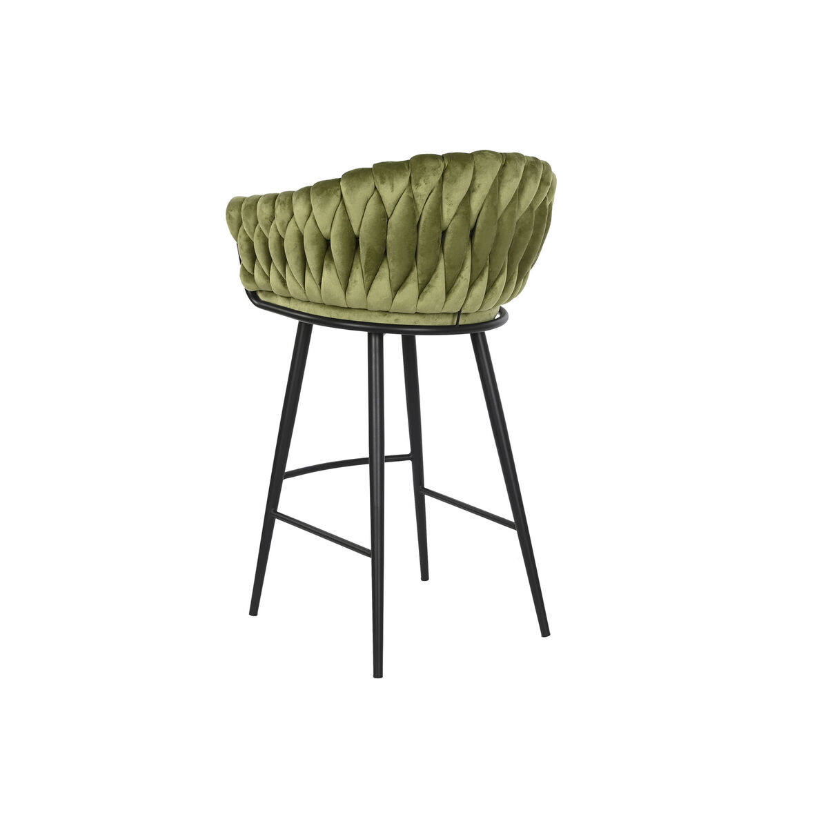 Sgabello Dkd Home Decor Nero Verde Velluto Metallo 61 X 52 X 101 cm - Image 5