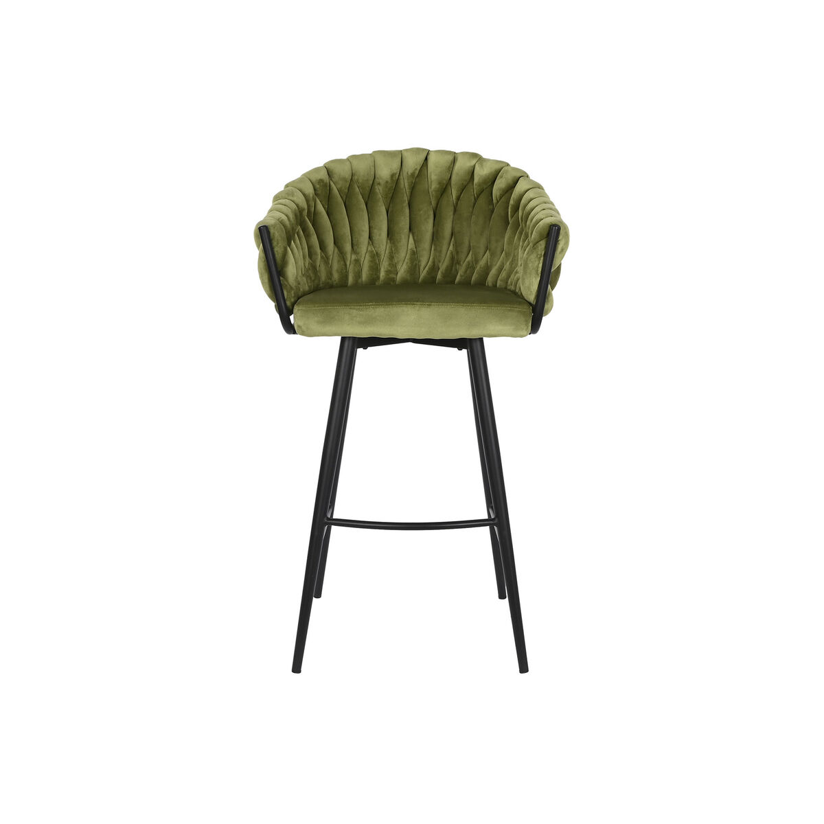 Sgabello Dkd Home Decor Nero Verde Velluto Metallo 61 X 52 X 101 cm - Image 4