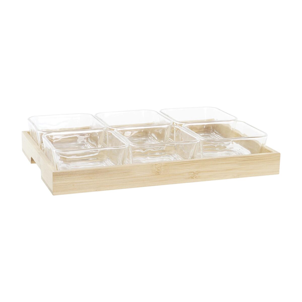 Vassoio Per Aperitivi Dkd Home Decor Naturale Bambù Cristallo 280 Ml 32 X 21 X 6 cm