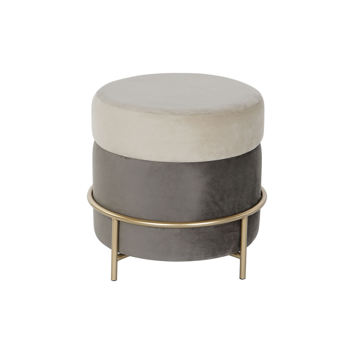Poggiapiedi Dkd Home Decor Marrone Grigio Dorato Metallo 48 X 48 X 46 cm