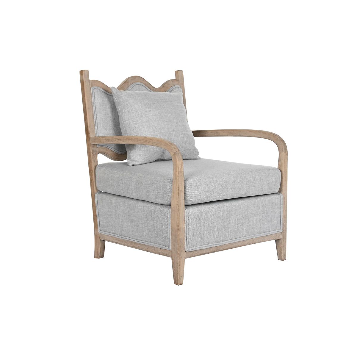 Poltrona Dkd Home Decor 66 X 70 X 88 Cm 70 X 73 X 88 Cm Abete Marrone Chiaro Grigio Chiaro
