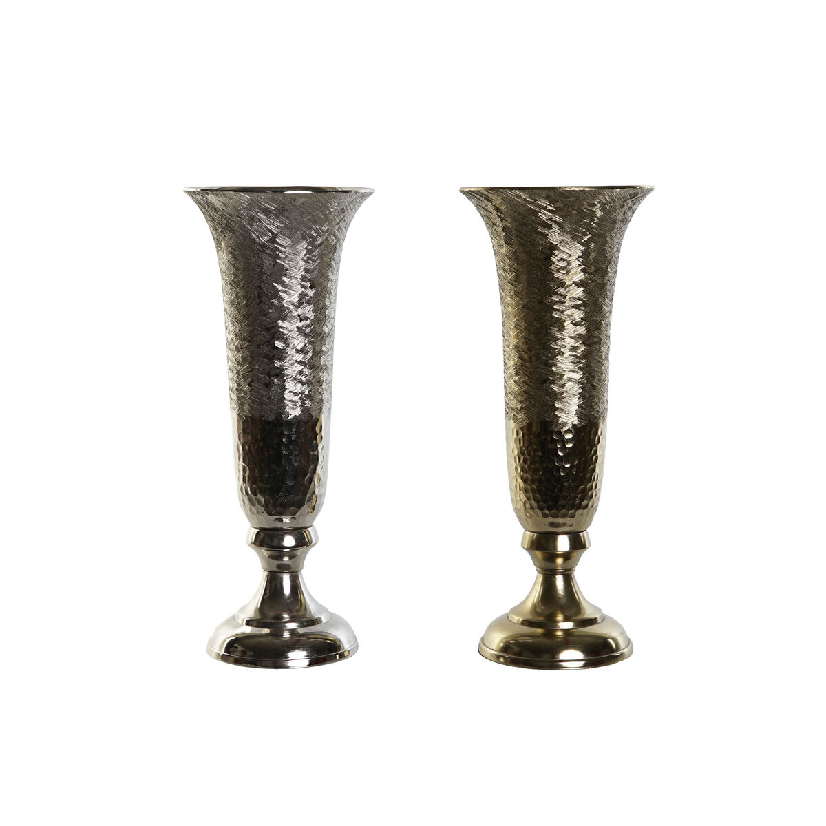 Vaso Dkd Home Decor Dorato Argentato Alluminio 13 X 13 X 33 Cm (2 Unità)