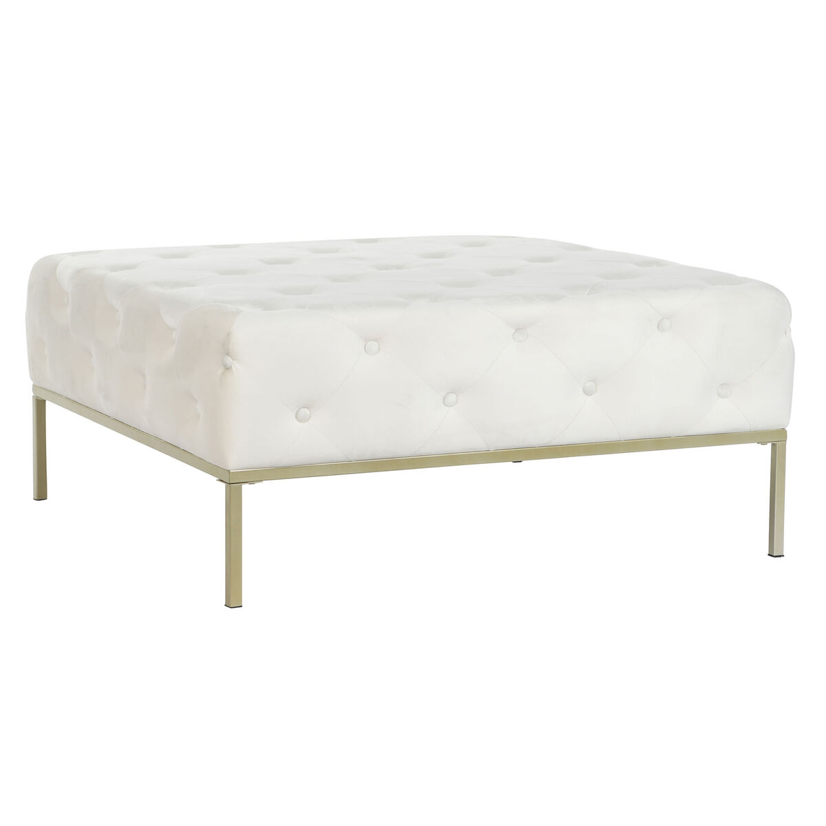 Panca Dkd Home Decor Bianco Dorato Metallo 100 X 100 X 45 cm