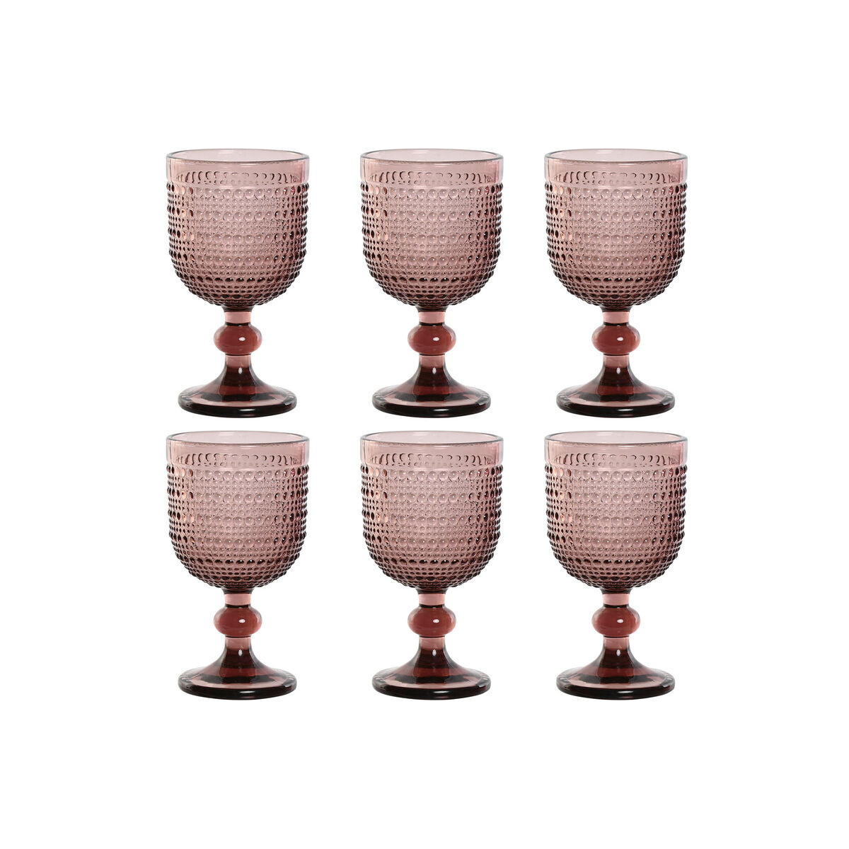 Set Di Bicchieri Home Esprit Rosa Cristallo 240 Ml (6 Unità)
