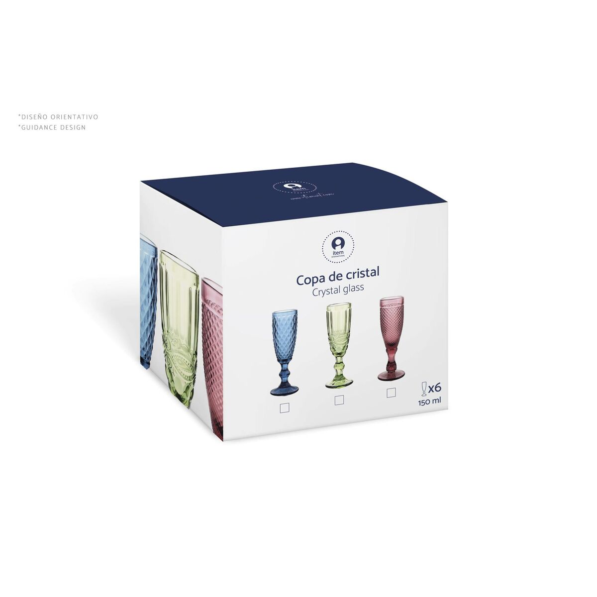 Set Di Bicchieri Home Esprit Rosa Cristallo 240 Ml (6 Unità) - Image 4