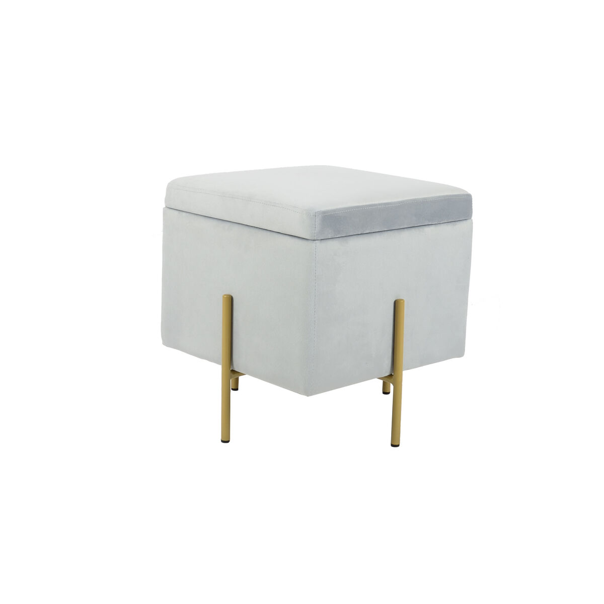 Poggiapiedi Dkd Home Decor Grigio Metallo Poliestere (45 X 45 X 45 Cm)