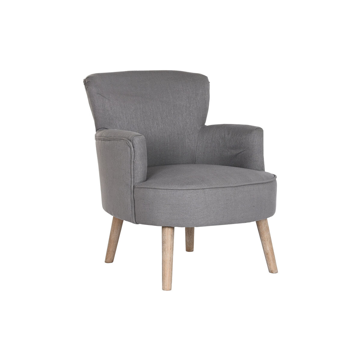 Poltrona Dkd Home Decor Abete Poliestere Grigio Scuro (66 X 70 X 88 Cm)