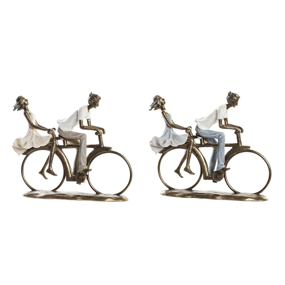 Statua Decorativa Dkd Home Decor 27 X 9,5 X 23 Cm Rame Coppia (2 Unità)