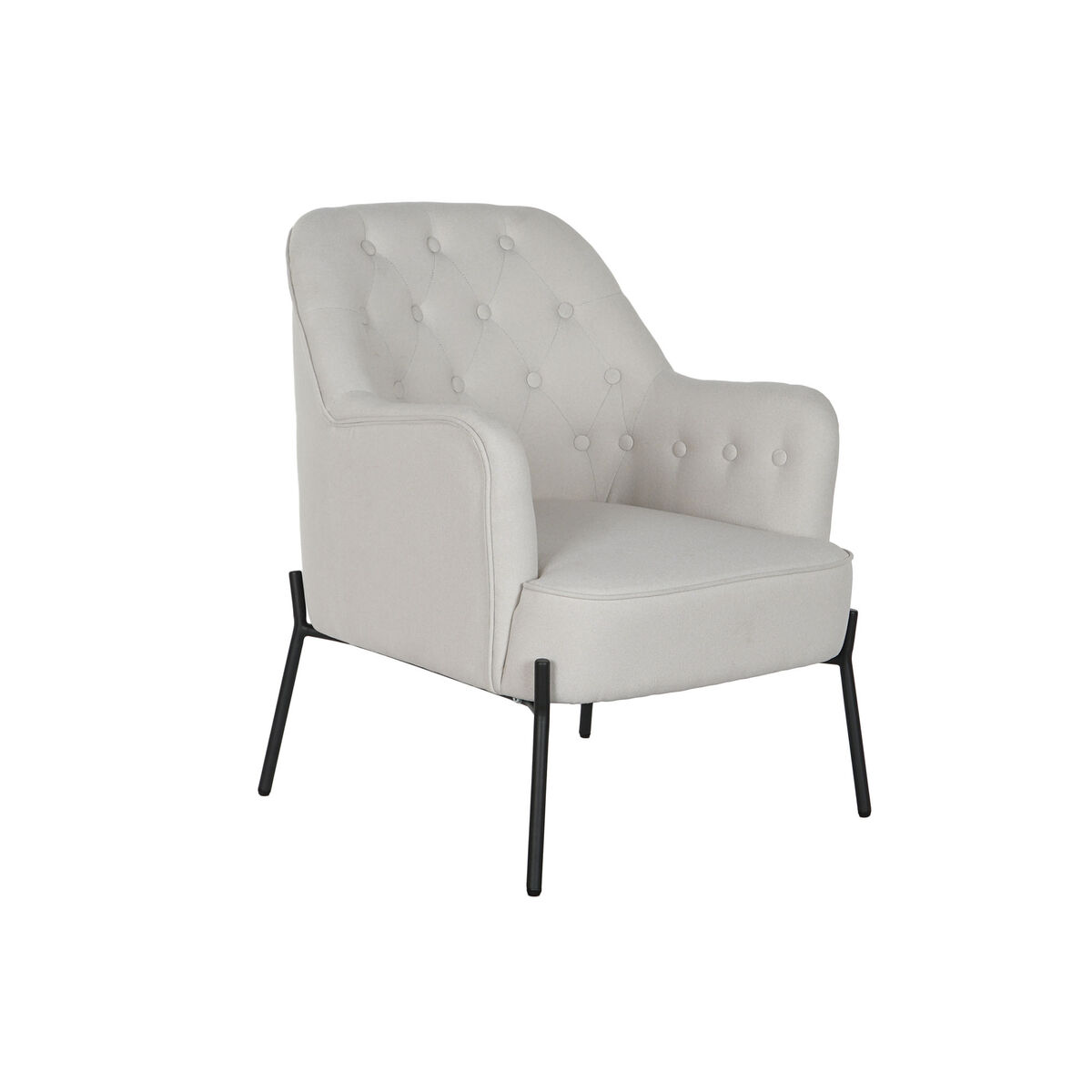 Poltrona Dkd Home Decor Nero Beige Metallo 65 X 73 X 79,5 cm