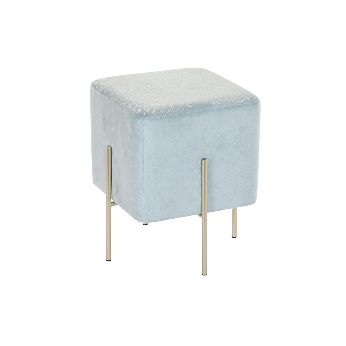 Poggiapiedi Dkd Home Decor Dorato Metallo Blu Cielo (34 X 34 X 40 Cm)