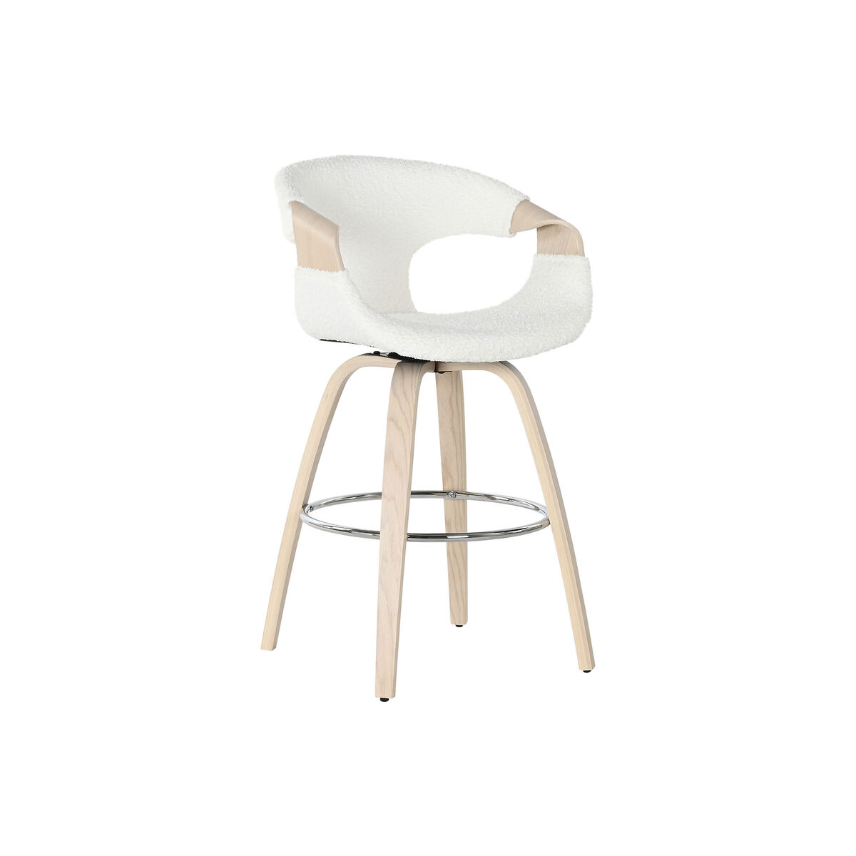 Sgabello Home Esprit Bianco Legno 55,5 X 52,5 X 92,5 cm