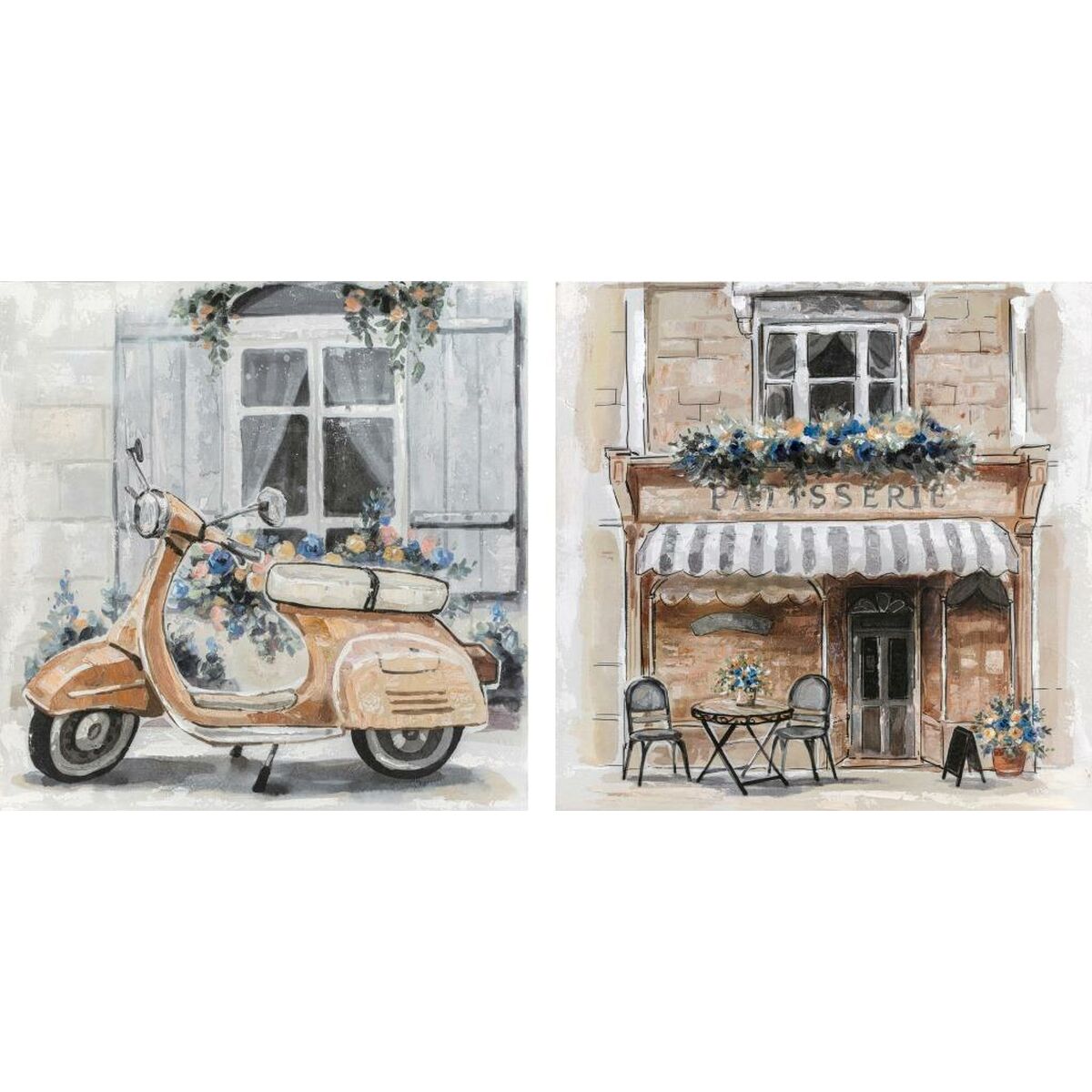 Tela Dkd Home Decor Strada Tradizionale 90 X 3,7 X 90 Cm 90 X 3,5 X 90 Cm (2 Unità)