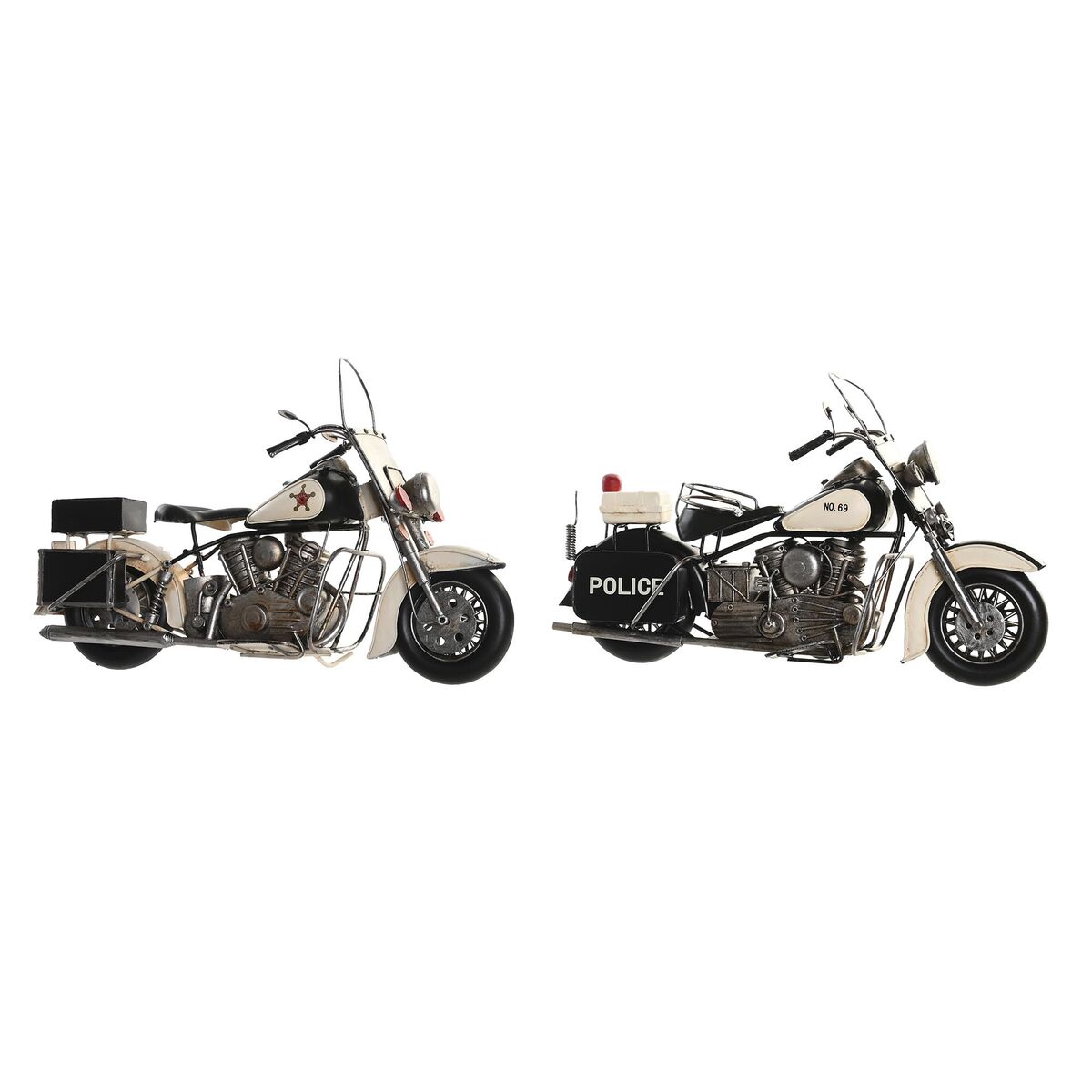 Statua Decorativa Dkd Home Decor 35 X 14 X 24 Cm Nero Moto Bianco Vintage (2 Unità)