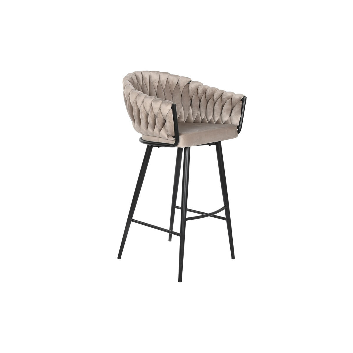 Sgabello Dkd Home Decor Nero Beige Metallo 61 X 52 X 101 cm