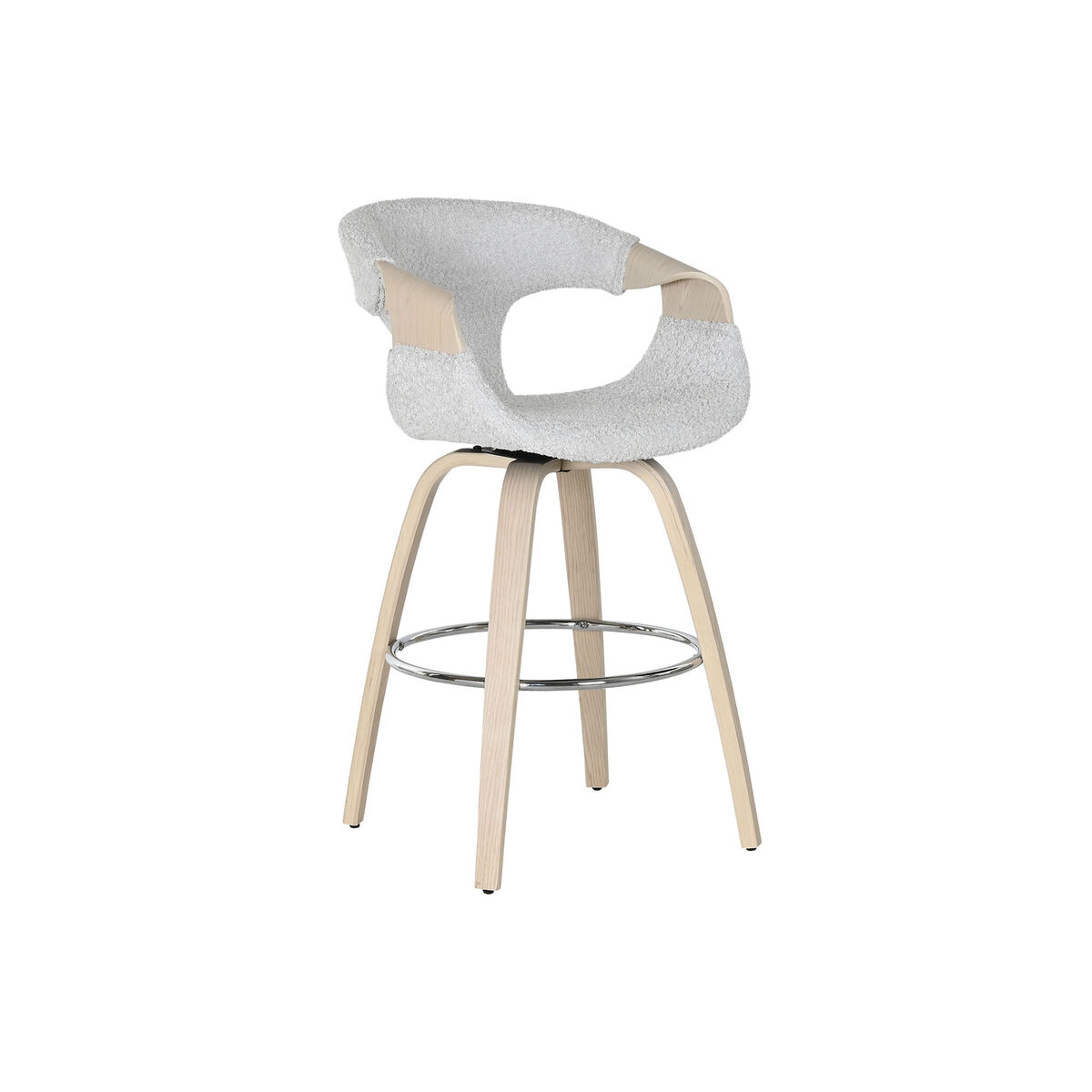 Sgabello Home Esprit Grigio Legno 55,5 X 52,5 X 92,5 cm